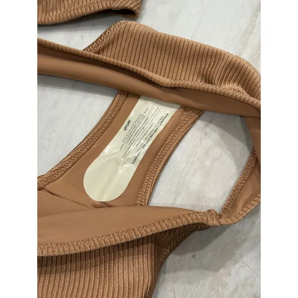 Aerie Real Good Ribbed Bikini Set Brown Mixed Size XS Top S Bottom 075-1753-5467 - Image 4