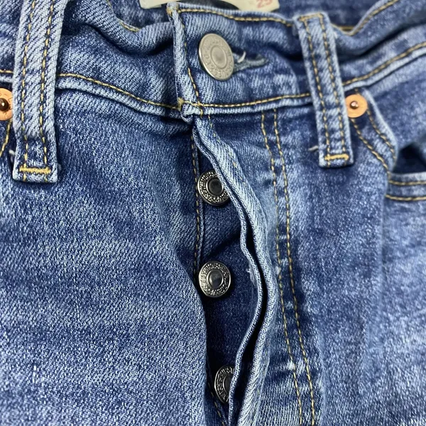 Levis Jeans Womens W25 L26 Blue Wedgie Straight High Rise Button Fly Denim‎ - Image 7
