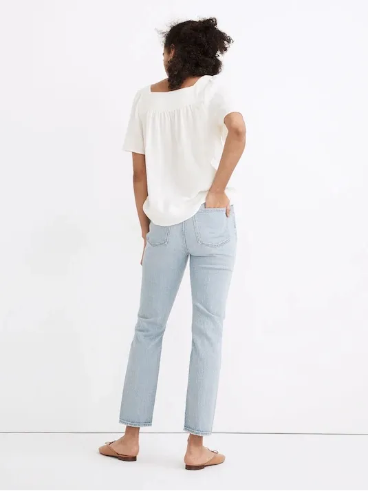 Madewell The High-Rise Slim Crop Boyjean in Dumas‎ Wash: Ripped Edition size 25 - Image 2