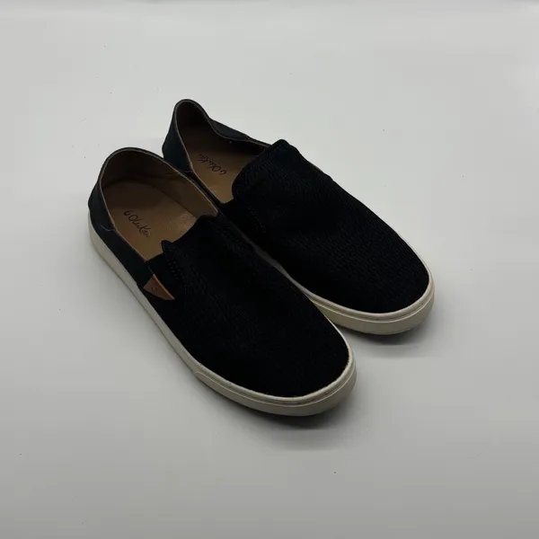 OluKai Pehuea Black Mesh Slip On Sneakers Drop In Heel Womens 9 - Image 3