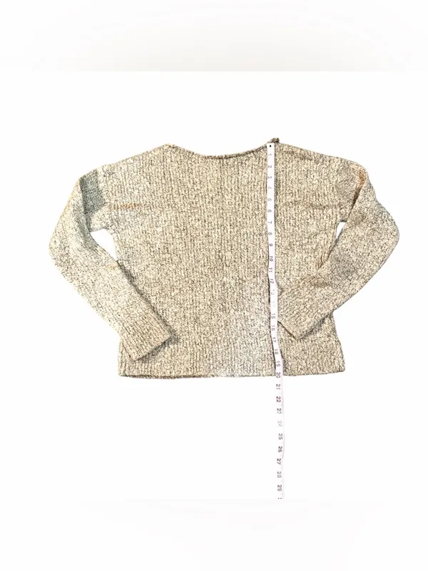 GAP DESIGNED & CRAFTED Tan & Black Marled Boucle Sweater Sz S - Image 2