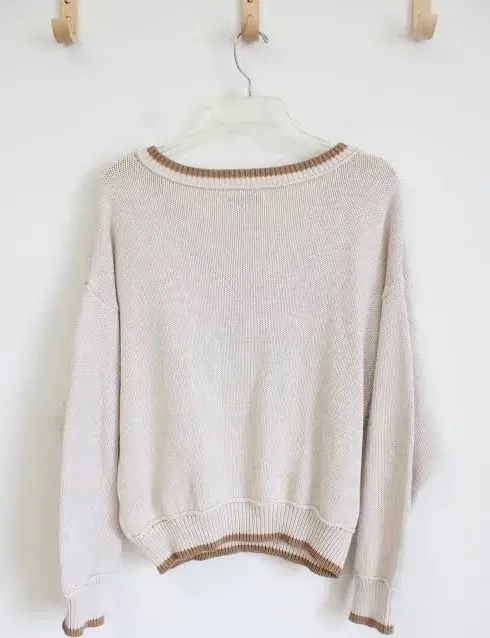 American Eagle Beige Argyle Knit Sweater | - Image 3