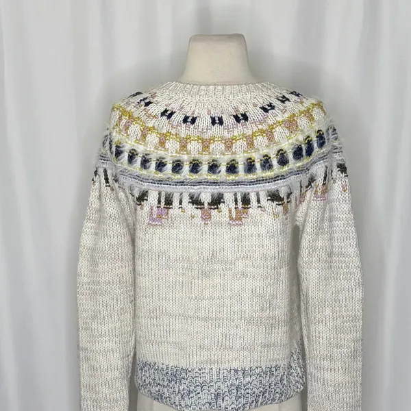 J. CREW x The Reeds Fuzzy Fair Isle Wool Blend Sweater Knitwear Pullover Small - Image 10