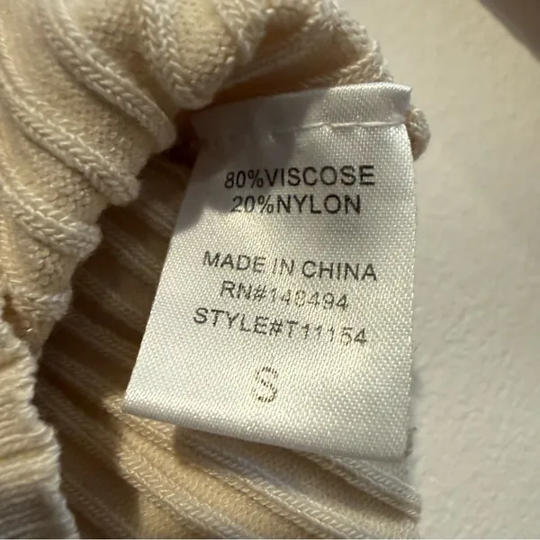 Windsor Cream Ribbed Long Sleeve Top - Image 4
