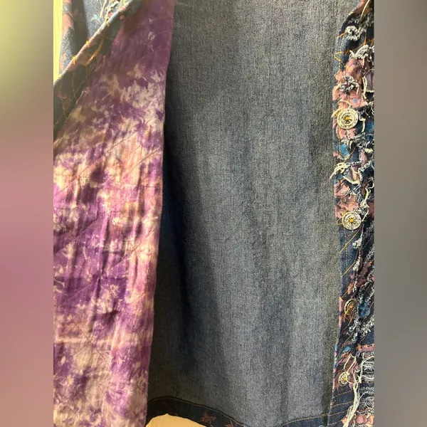 Vintage Tantrums Jean floral Jacket size M - Image 5