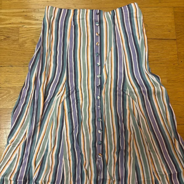Anthropologie Maeve Freya Silky Coastal Office Resort Vacation Midi Skirt 0 - Image 3