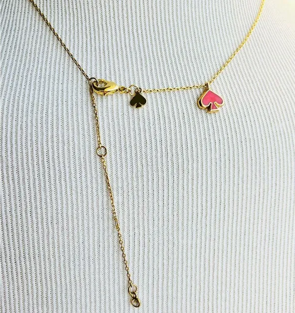 kate spade ♠️ Pink Enamel Spade Necklace - Image 3