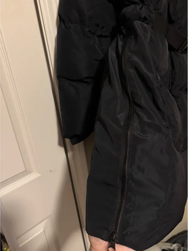 Fabletics Women's Black Puffer Coat with Belt Size S - Image 2