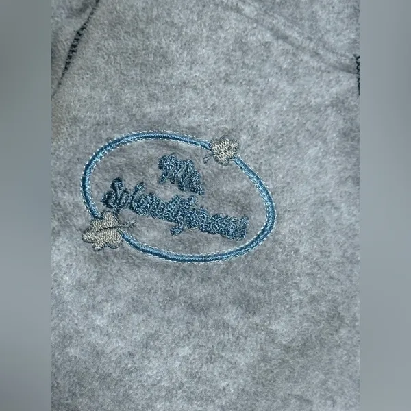Disney Vtg Y2K Tigger "Mr.Splendiferous" Fleece Embroidered Hoodie Grey/Blue Women's M‎ - Image 9