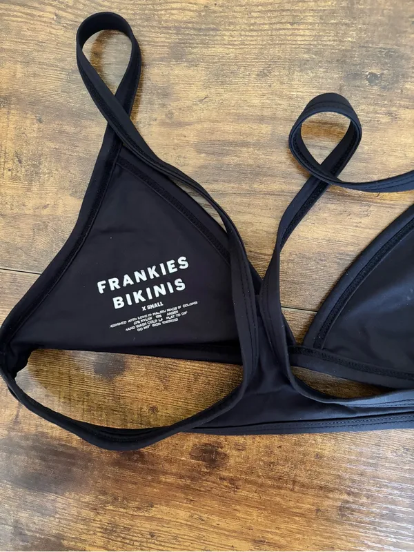 Frankie's Bikinis Black Triangle Swim Top - Image 2