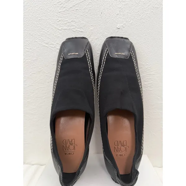 Circa Joan & David Black Square Toe Slip On Loafers Women's - Image 4