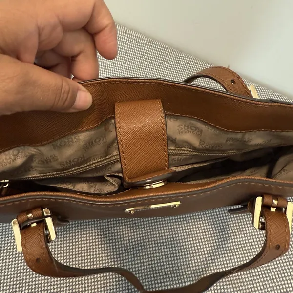MICHAEL KORS Large Saffiano Leather Tote JET SET Tall TRAVEL ACORN BROWn - Image 12