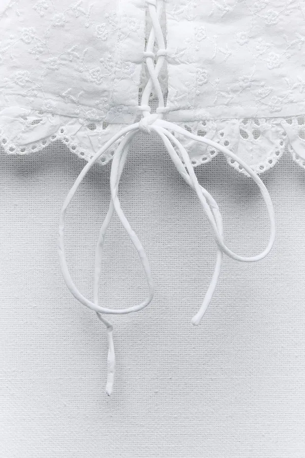 white ZARA floral embroidered tank top - Image 8