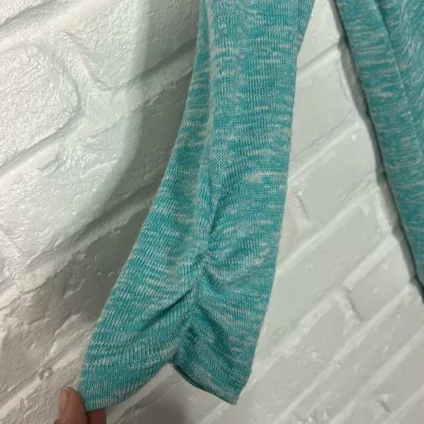 Wish & Whim Lightweight Knit Hoodie Pullover Teal XL Beach Cover Up - Image 5