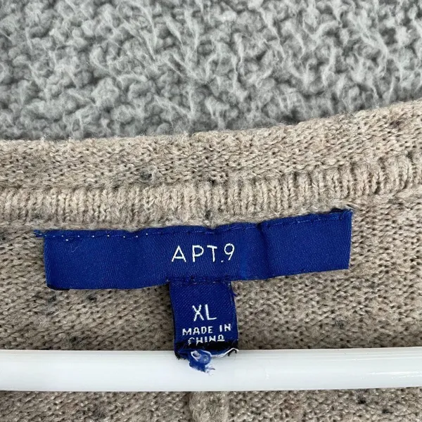 Apt.9 Sweater‎ Women XL Tan Speckled Casual Drop Sleeve Scoop Neck - Image 3
