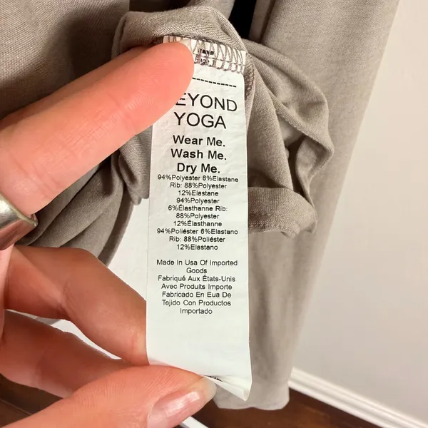 Beyond Yoga Spacedye Womens Taupe Crewneck Long Sleeve Top Relaxed Fit XL - Image 6