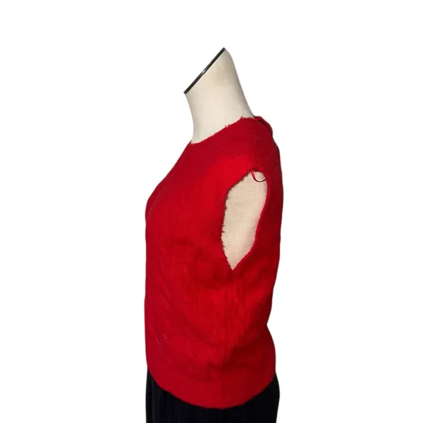 NWT ZARA Red Cable Knit Sleeveless Sweater Vest Super Soft Medium - Image 7