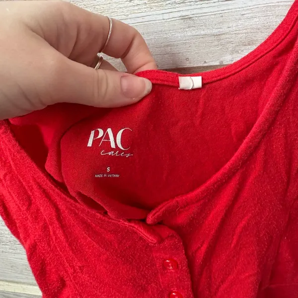 PacSun Vibrant Red Button-Front Tank Top - Image 3
