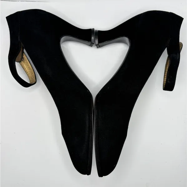 Stuart Weitzman Roz & Sherm Black Suede Mary Jane Pumps Jazz Baby 8.5 M Spain - Image 5
