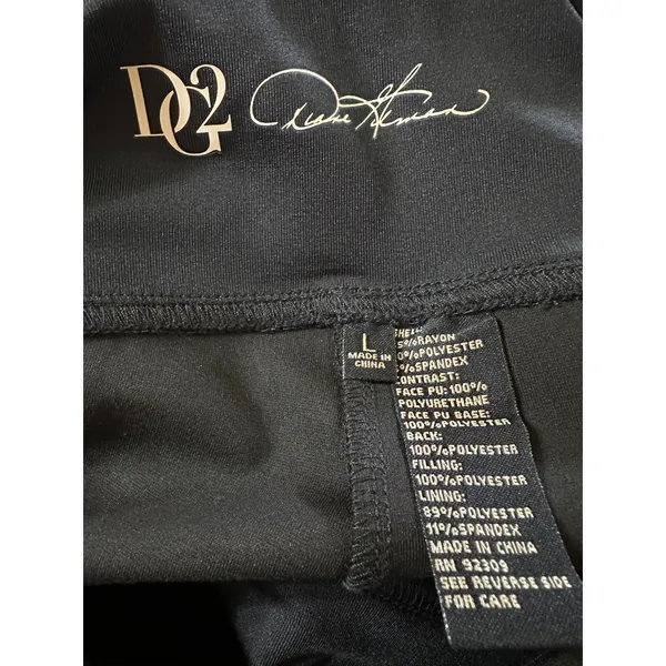 Dg2 Diana Gilman‎ Leggings Quilted Side Panel Athleisure Black L - Image 5