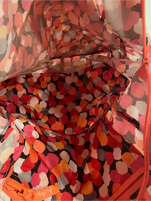 Vera Bradley Pixie Confetti Backpack ReActive Lightweight Pink Orange Double Zip - Image 7