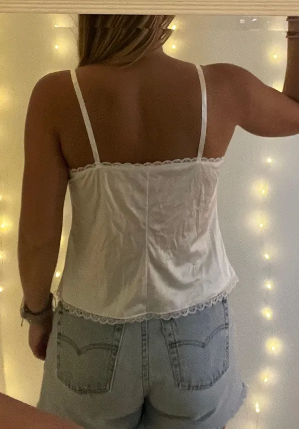 vintage white lace slip top - Image 2