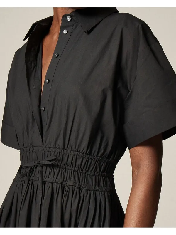 NWT J.Crew Elena Shirt-Dress Midi in Black Solid Cotton Shirtdress 10 - Image 2