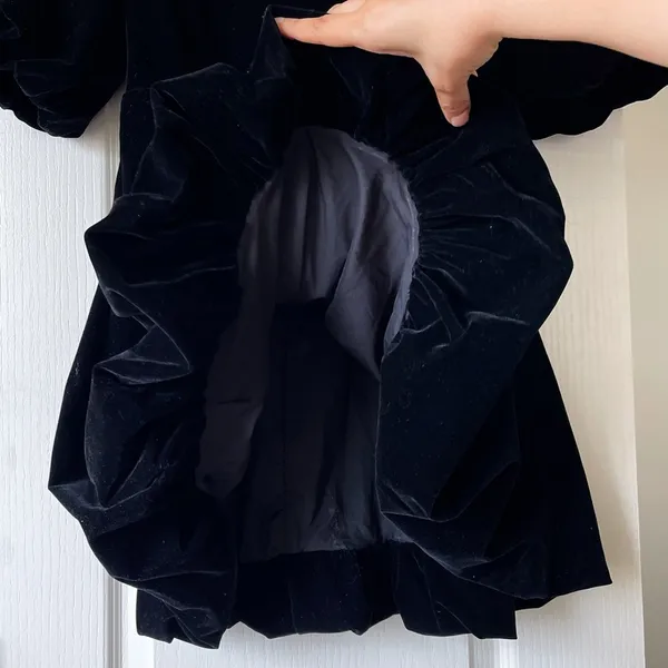 Par Violet National Anthem Velvet Babydoll Dress Mini Black‎ Small NWT - Image 3