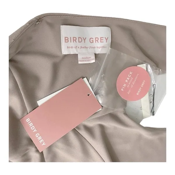 Birdy Grey SHAMIN DRESS CREPE TAUPE LARGE NEW NWT BRIDESMAID WEDDING - Image 9