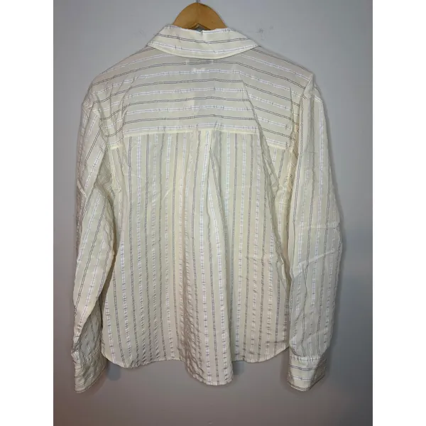 Madewell Relaxed Fit Yellow Cream Stripe Button Up Front Chest Pocket Size‎ XL - Image 3