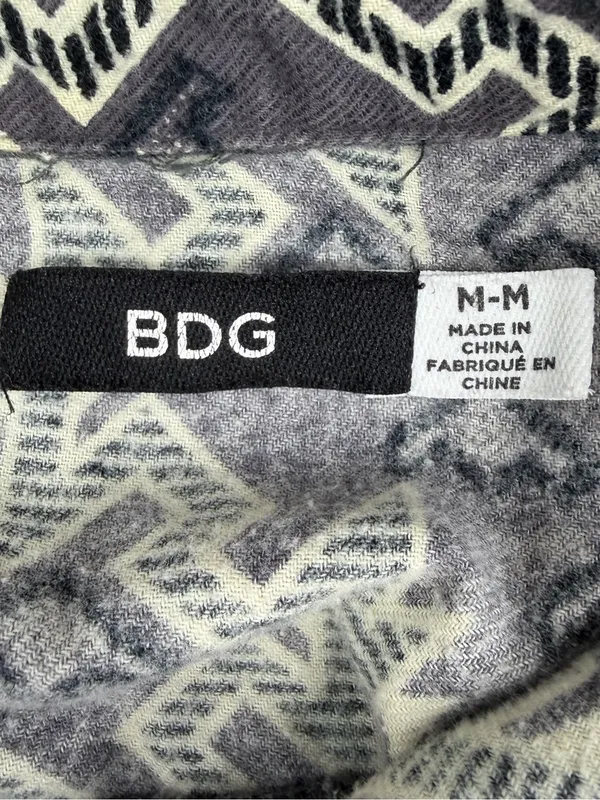 BDG Urban Outfitters Aztec Western Flannel Shirt Gray Cotton Women M - Image 5