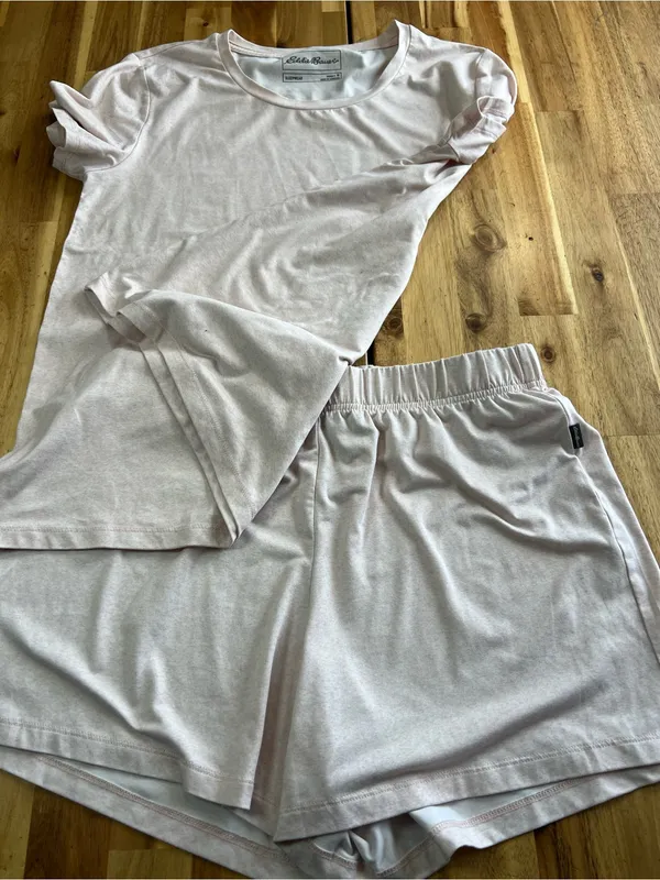 Eddie Bauer Sleepwear Pajama Set Women’s Medium Pink Short Sleeve Top & Shorts - Image 11