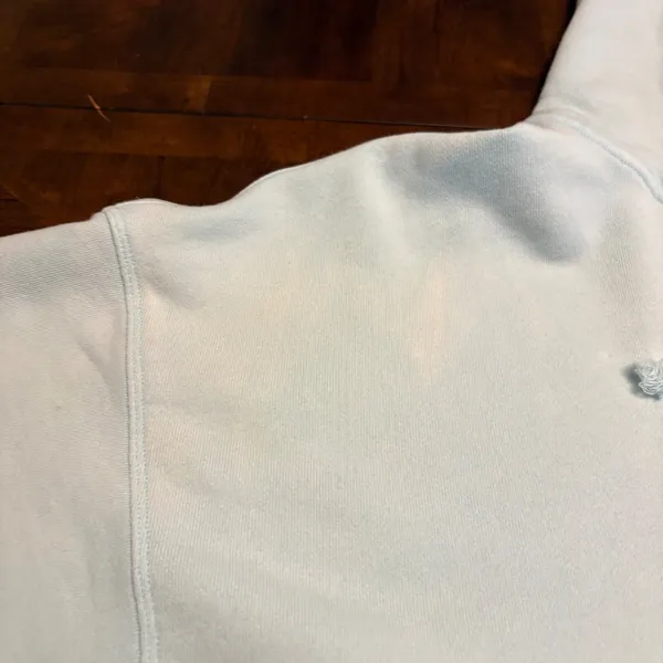 Aerie Hoodie Women S Light Blue Oversized Raw Hem V-Neck Sweatshirt - Image 6
