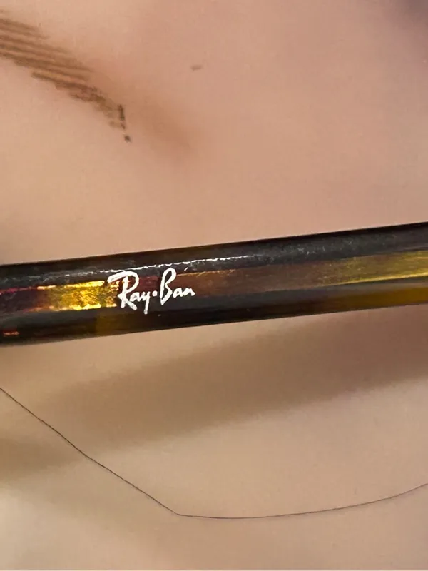 Ray-Ban Tortoise Shell Sunglasses Arm - Brown and Amber frame and case only - Image 2