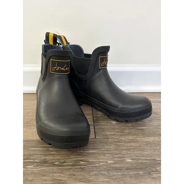 Joules Wellibob Black Rubber Ankle Rain Boots Womens Size 5 Waterproof Outdoor - Image 3
