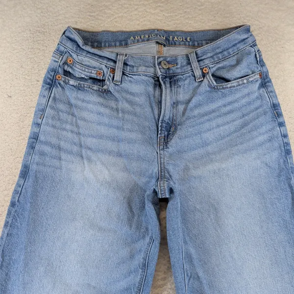 American Eagle Strigid Stovepipe High Rise Straight Leg Jeans Light Wash Women 4 - Image 6