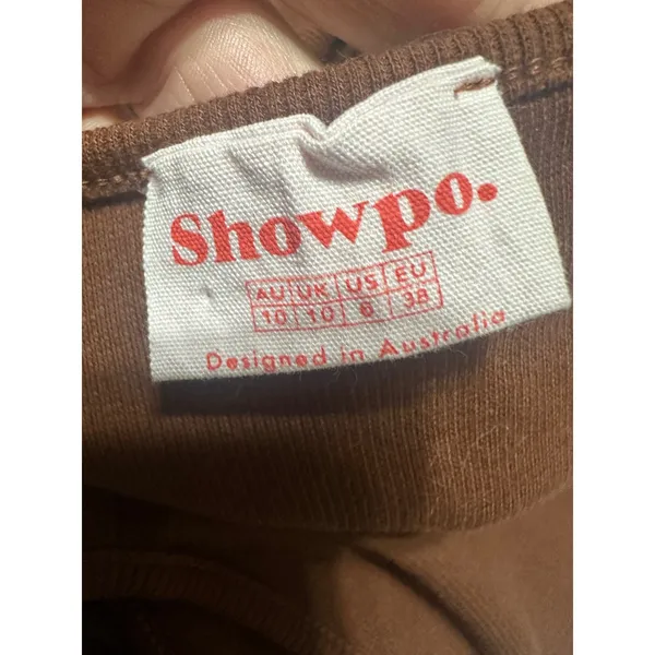 Showpo Brown Sleeveless‎ Ribbed Bodysuit Cutout Womens Size US 6 - Image 5