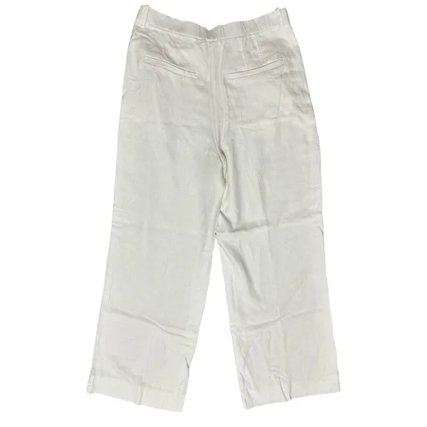 Abercrombie & Fitch NWT 28 White Wide Leg High Rise Linen Sloane Trousers Pants - Image 6