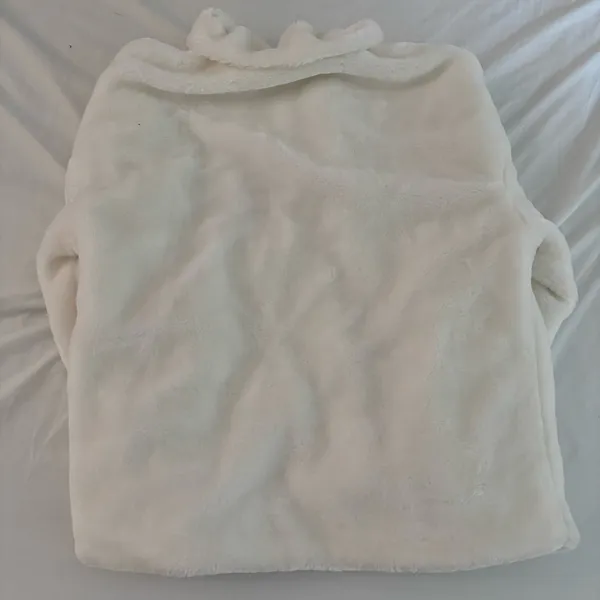 White faux fur coat Size M - Image 2