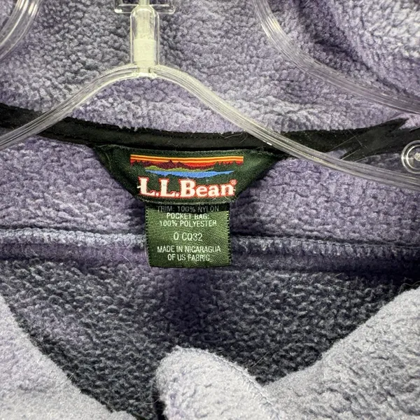 LL Bean Women Purple /Lilac FleeceJacket cinch at waist pockets mock neck Large - Image 10