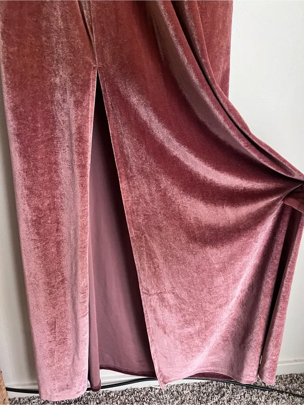 Baltic Born Tatiana Velvet One Shoulder Maxi Dress Desert Rose Size S - Image 6