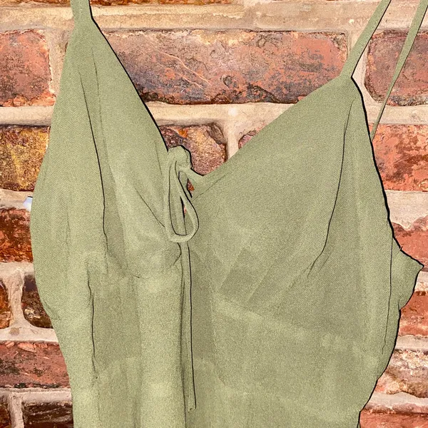 NWT Lulu's Marveled Beauty Olive Green Sleeveless Tie-Front Maxi Dress Large - Image 4