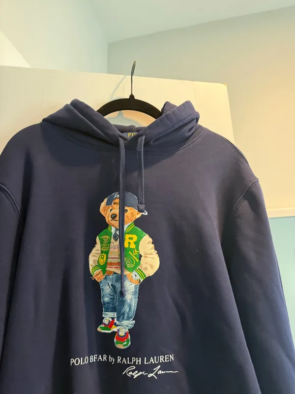 Ralph Lauren Navy Polo Bear Graphic Hoodie - Image 3
