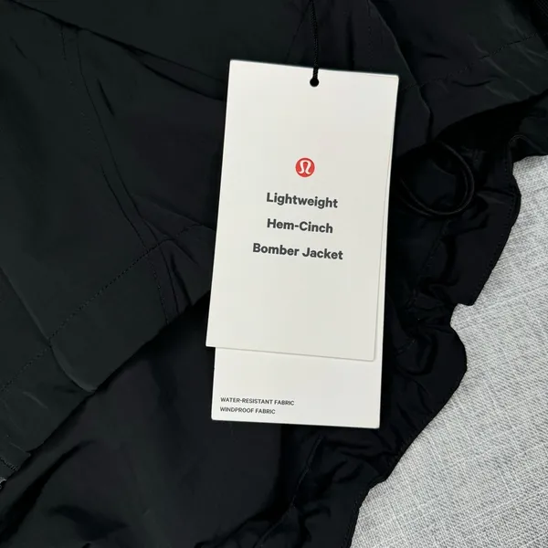 Lululemon Lightweight Bomber Jacket Cinch Hem Black Size XL NWT - Image 11