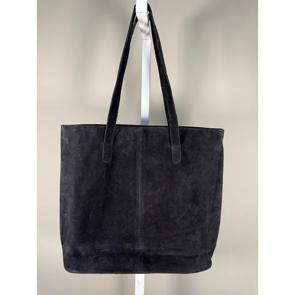 Jane Marie Zebra Haircalf Suede Tote Bag Black Animal Print - Image 3