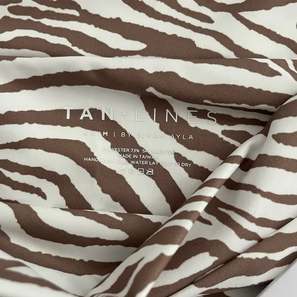 Tan + Lines Sivan Ayla Zebra Como Bottoms Bikini Swim Women’s Size Small NWT - Image 3