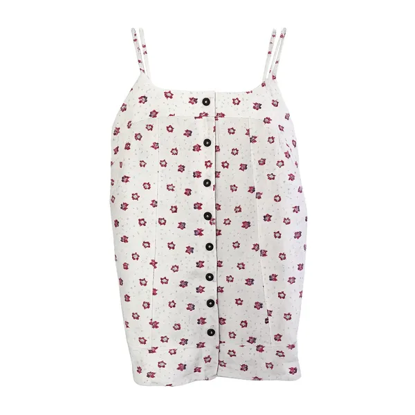 Free People Floral Button Front Cami Tank‎ Top Medium NWOT - Image 3