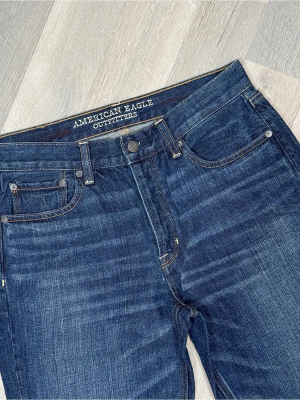 American Eagle Vintage High Rise Straight Leg Button Fly Jeans Size 8 Ankle - Image 4