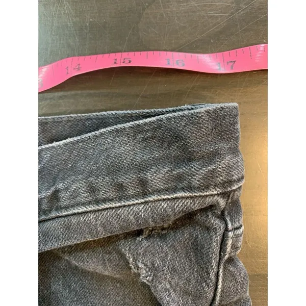 We The Free People‎ Distressed Black Jeans 30 Button Fly Denim Actual 34x29.5 - Image 15