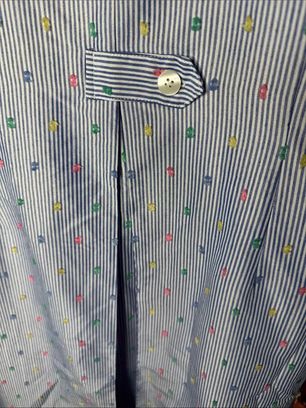 Draper James Blue Striped Embroidered Belted Shirt Dress Size Large - Image 10